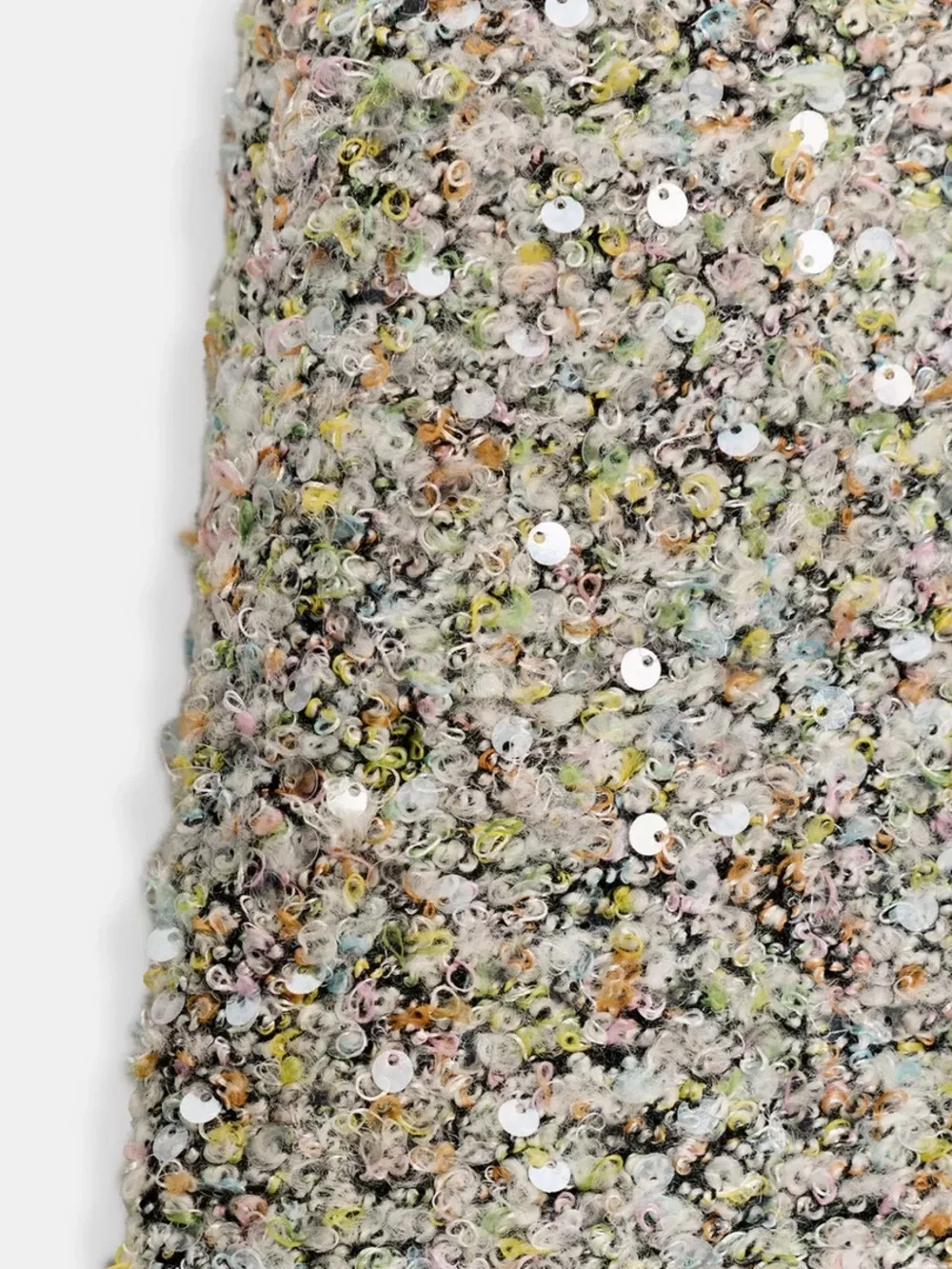 Zara Tweed Metallic Silver-Blend Sweater and Skirt Set